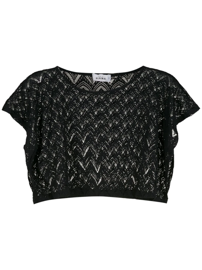 Amir Slama Cropped-knitted Top In Black