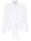 AMIR SLAMA BRODERIE-ANGLAIS LACE PANELLED SHIRT