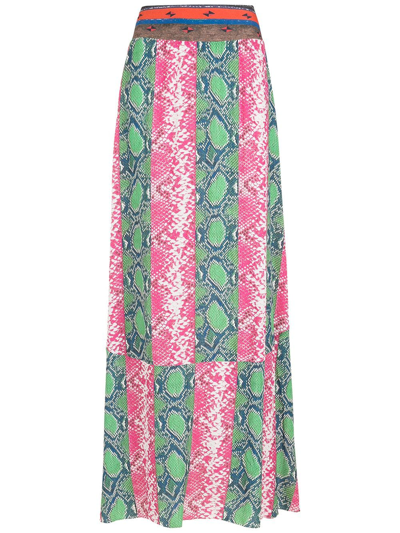 Amir Slama Patchwork-panelled Maxi Skirt In Multicolour