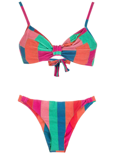 Amir Slama Patchwork-print Bikini In Multicolour
