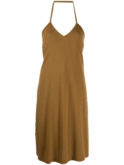 Khaite Mischa Cotton Midi Dress In Yellow