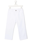 P.a.r.o.s.h Kids' Mid-rise Straight Jeans In White