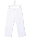 P.a.r.o.s.h Babies' Mid-rise Straight Jeans In White