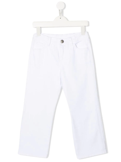 P.a.r.o.s.h. Kids' Mid-rise Straight Jeans In White