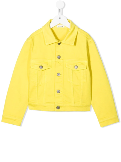 P.a.r.o.s.h. Kids' Chest-pocket Denim Jacket In Yellow