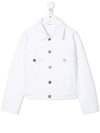 P.a.r.o.s.h Babies' Chest-pocket Denim Jacket In White