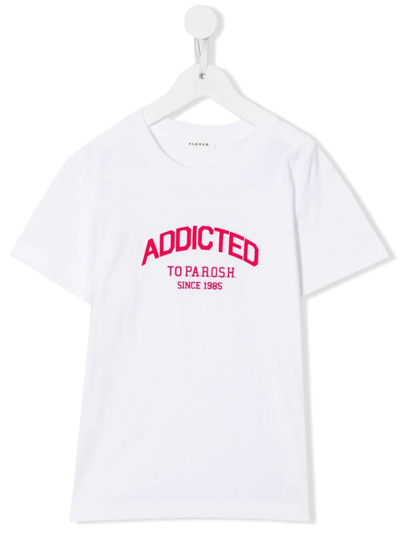 P.a.r.o.s.h. Kids' Logo-print Cotton T-shirt In White
