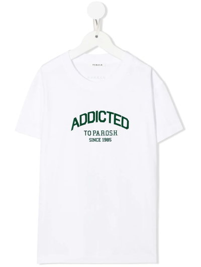 P.a.r.o.s.h. Kids' Logo-print Cotton T-shirt In White