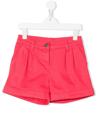 P.a.r.o.s.h Kids' Cabare Pleat-detail Shorts In Pink