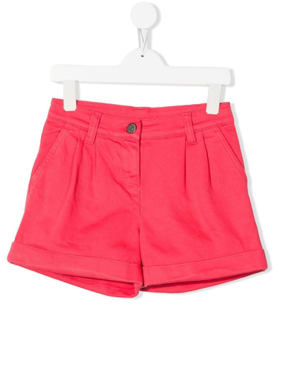 P.a.r.o.s.h. Kids' Cabare Pleat-detail Shorts In Pink