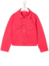 P.a.r.o.s.h Kids' Chest-pocket Denim Jacket In Coral