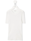P.a.r.o.s.h Kids' Cipria Ribbed-knit Top In White