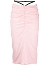 Versace Strap-detail High-waisted Skirt In Pink