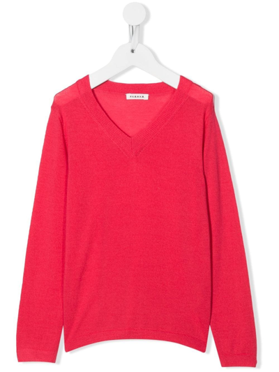 P.a.r.o.s.h Kids' Woman V-neck Cashmere Jumper In Pink