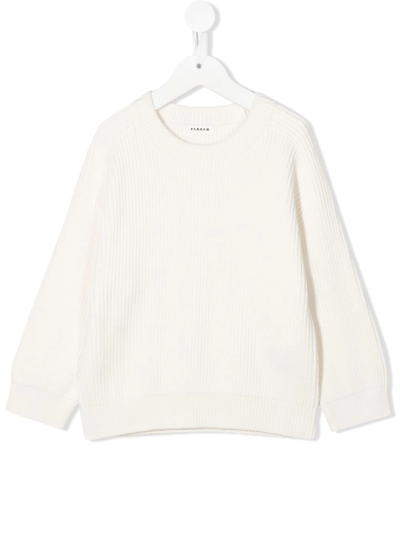 P.a.r.o.s.h Kids' Laura Ribbed-knit Jumper In White