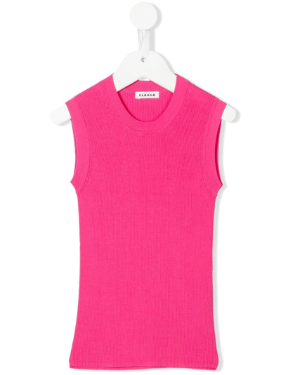 P.a.r.o.s.h. Kids' Cipria Ribbed-knit Vest In Pink