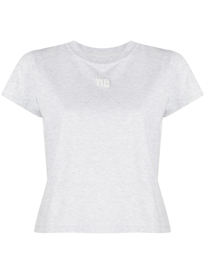 Alexander Wang Logo-print Cotton T-shirt In Grey