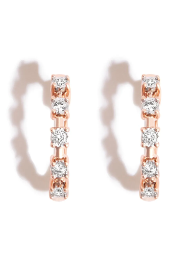 Dana Rebecca Designs 14k Rose Gold Ava Bea Interval Diamond Hoop Earrings In Pink