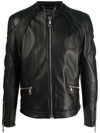 PHILIPP PLEIN ZIP-THROUGH BIKER JACKET