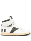 Rhude Rhecess Smooth High-top Sneakers In White