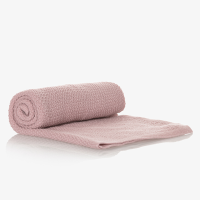 Mebi Girls Pink Knitted Blanket (90cm)