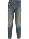 Balmain Two-tone Skinny Jeans In Black