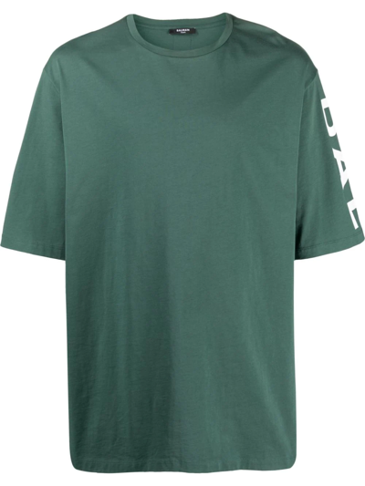 Balmain Green Eco-designed T-shirt In Ubb Vert Bouteille/b