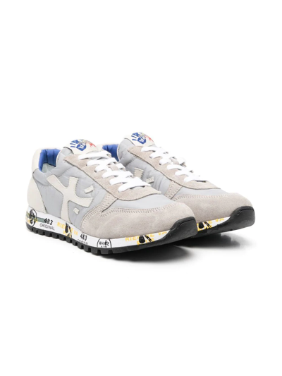 Premiata Teen Logo-patch Low-top Sneakers In Grey