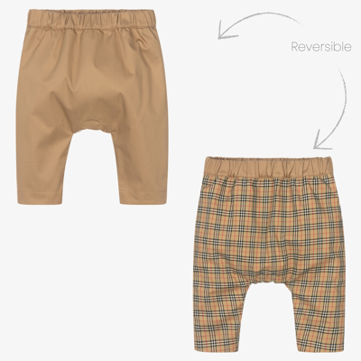 Burberry Beige Reversible Baby Trousers