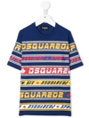 Dsquared2 Colour-block Logo T-shirt In Blue