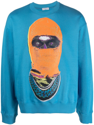 Ih Nom Uh Nit Graphic-print Cotton Sweatshirt In Blue