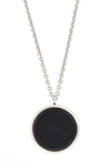 TOM WOOD BLACK ONYX MEDALLION NECKLACE,NP54RD MBO 01 S925