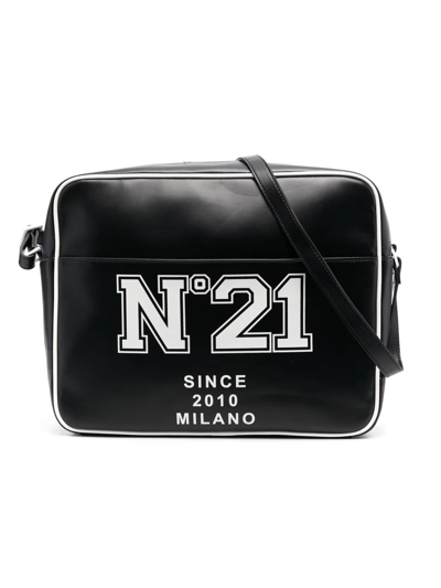 N°21 Kids' Logo-print Messenger Bag In Black