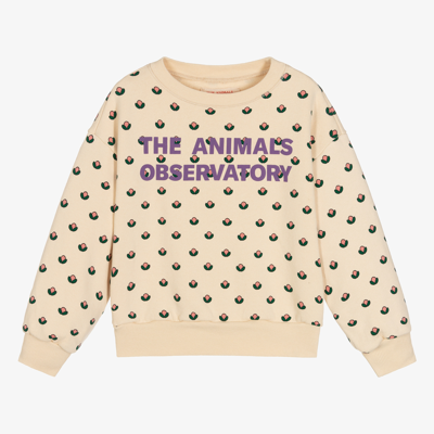 The Animals Observatory Kids' Ivory Cotton Logo Sweatshirt