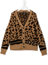 DSQUARED2 LEOPARD-PRINT KNITTED CARDIGAN