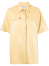Stand Studio Norea Faux-leather Shirt In Yellow
