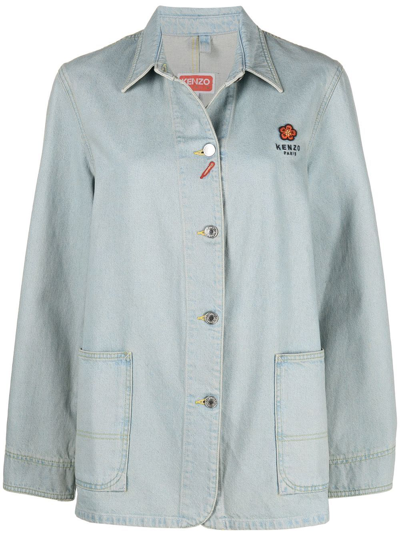 Kenzo X Nigo Logo-embroidered Denim Jacket In Blue