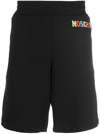 Moschino Logo-print Detail Shorts In Black