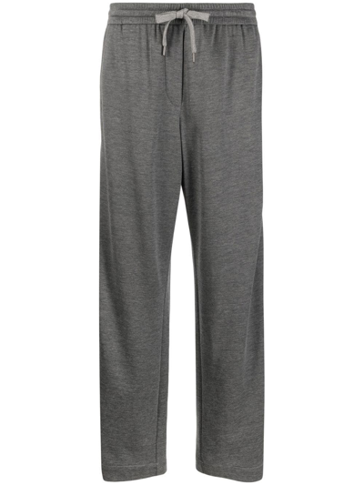 Brunello Cucinelli Jersey Drawstring Track Pants In Grey