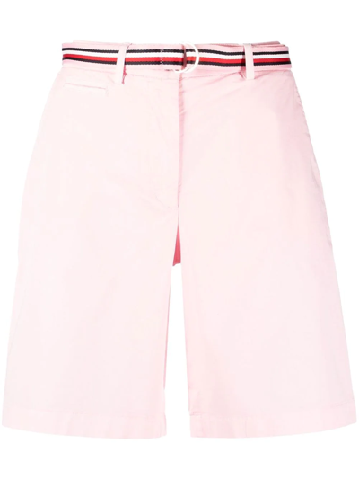 Tommy Hilfiger Belted Chino Shorts In Pink