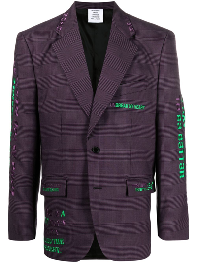 Vetements Hidden Message Tailored Blazer In Purple