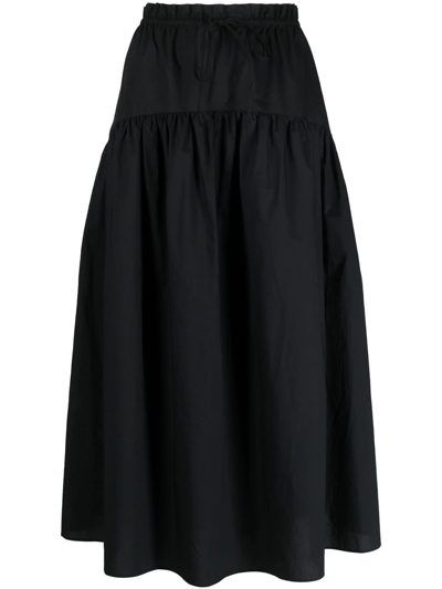 Ulla Johnson Ianna Tiered Cotton Skirt In Black