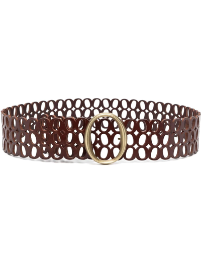 Orciani Cut-out Logo-plaque Belt In Brown
