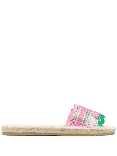 Mc2 Saint Barth Slip-on Interwoven Sandals In Pink