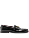 Valentino Vlogo Chain Leather Loafers In Black