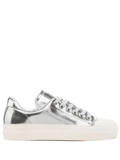 Tom Ford Metallic Low-top Sneakers In Silver