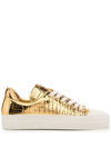 TOM FORD CROCODILE-EMBOSSED METALLIC SNEAKERS