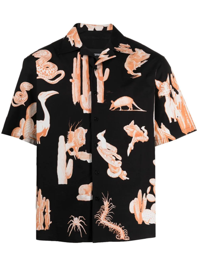 Neil Barrett Graphic-print Short-sleeve Shirt In Black