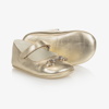 GUCCI BABY GIRLS GOLD LEATHER SHOES