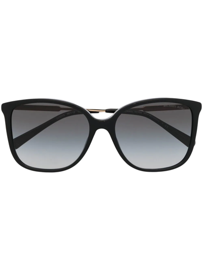 Michael Kors Logo-engraved Square-frame Sunglasses In Black